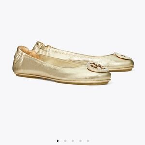 Tory Burch Metallic Gold Flats